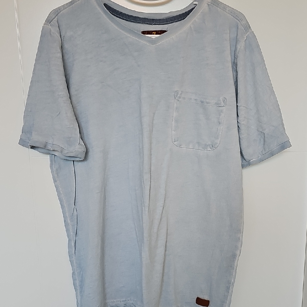7 for all Mankind Distressed Faded Light Blue T Shirt Boys M